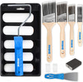 Paint Roller Kit, Paint Brushes and 4 Inch Foam Small Paint Roller Set, All in One Paint Tools for Professional or