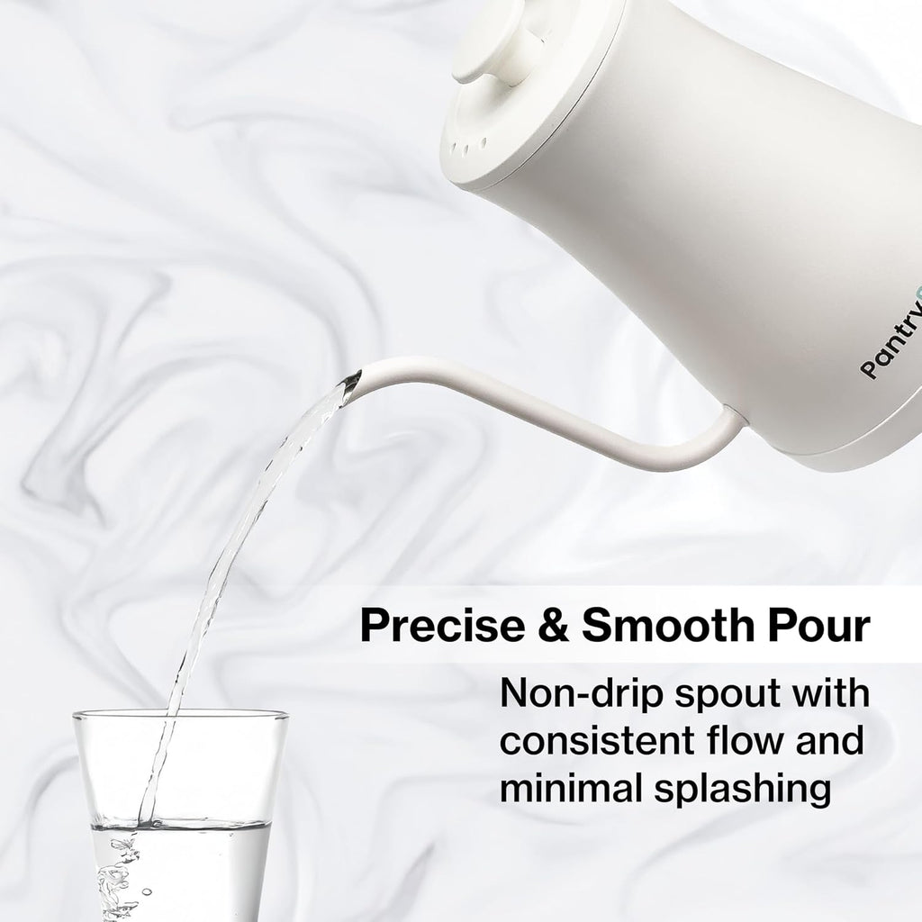 1.0L 1500W Gooseneck Electric Kettle - Stainless Steel Interior - Rapid-Boil - Auto Shut-Off, Boil-Dry Protection