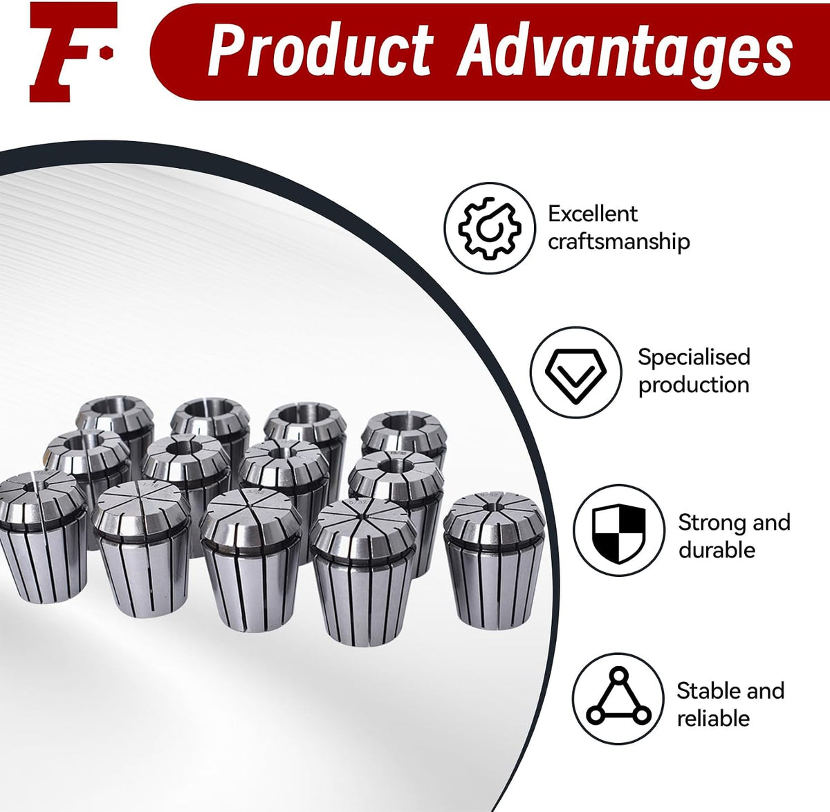 findmall ER32 Collets Set 13PCS 1/16"-13/16"