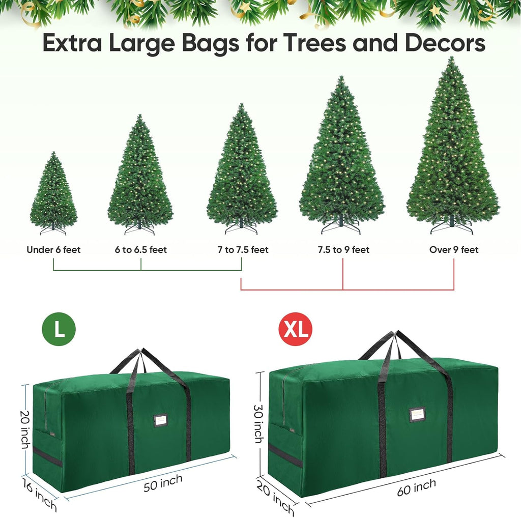 7.5 ft Christmas Tree Storage Bag, Heavy Duty 900D Oxford Fabric with Reinforced Handles and Dual Zippers Wide