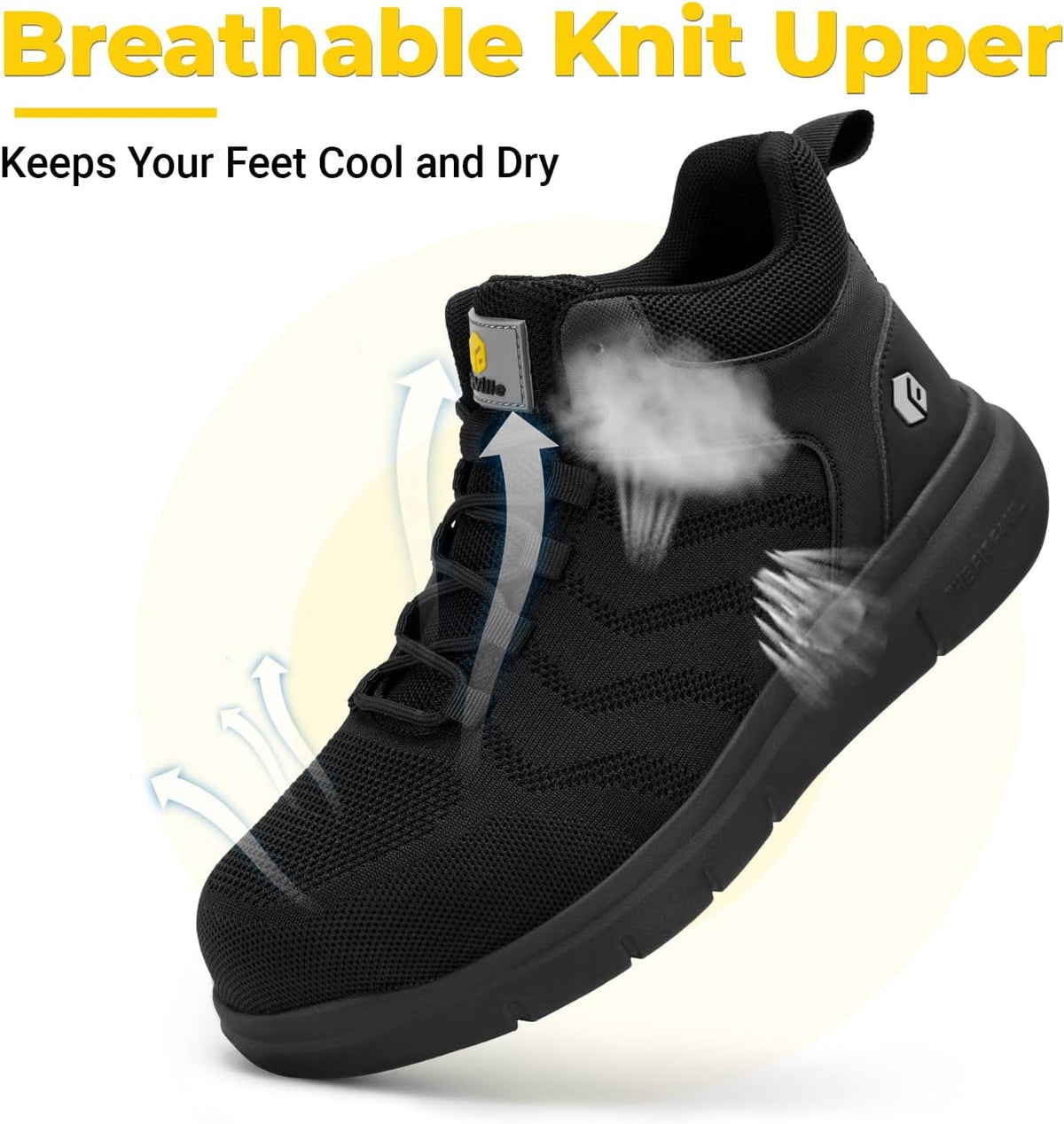 Extra Wide Work Boots for Men Composite Steel Toe Safety Boots High Top Work Shoes for Men