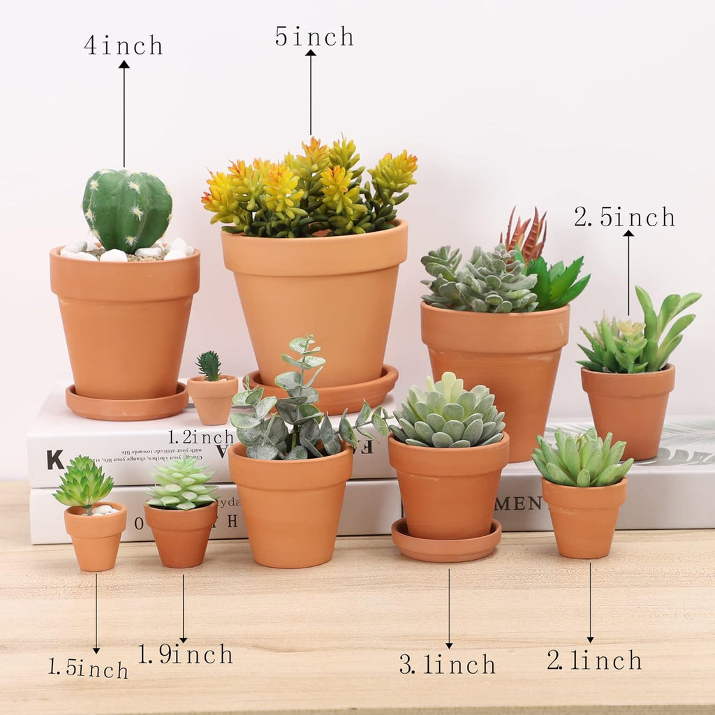 2.5 inch Terracotta Pots with Drainage Holes,Small Mini Clay Ceramic Pottery Planter,Cactus Flower Terra Cotta