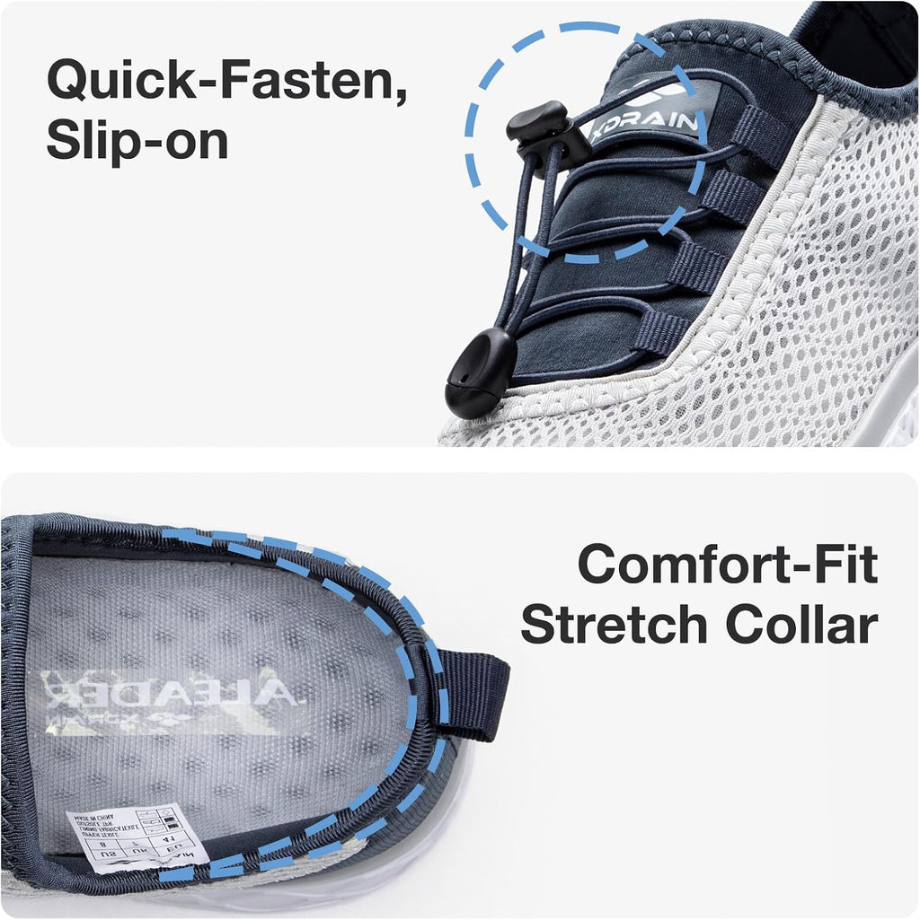 Men's Stylish Water Shoes, Quick-Dry Xdrain Water Sneakers, Lightweight & Comfort Footed