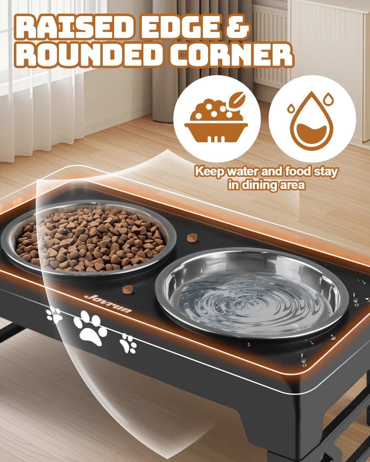 Elevated Dog Bowls for Small Dogs and Cats, Non-Slip Cat Bowls with 2 Thick 5.5" Stainless Steel Dishes, Dog Feeder 2