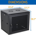 9U Wall Mount Server Cabinet Network Rack Vented Enclosure Locking Door