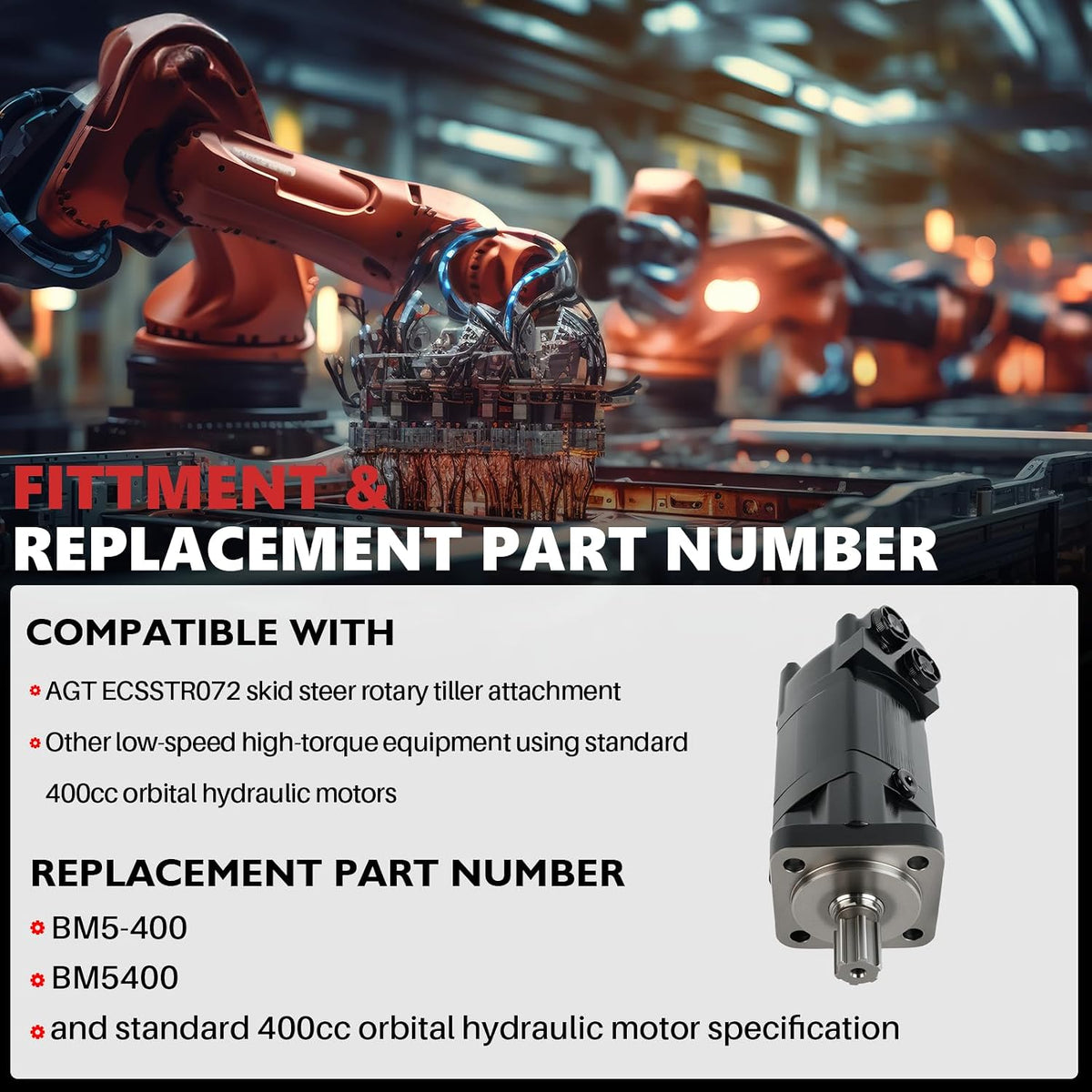 BM5-400 Hydraulic Motor High Torque Cast Iron Drive Unit 400cc