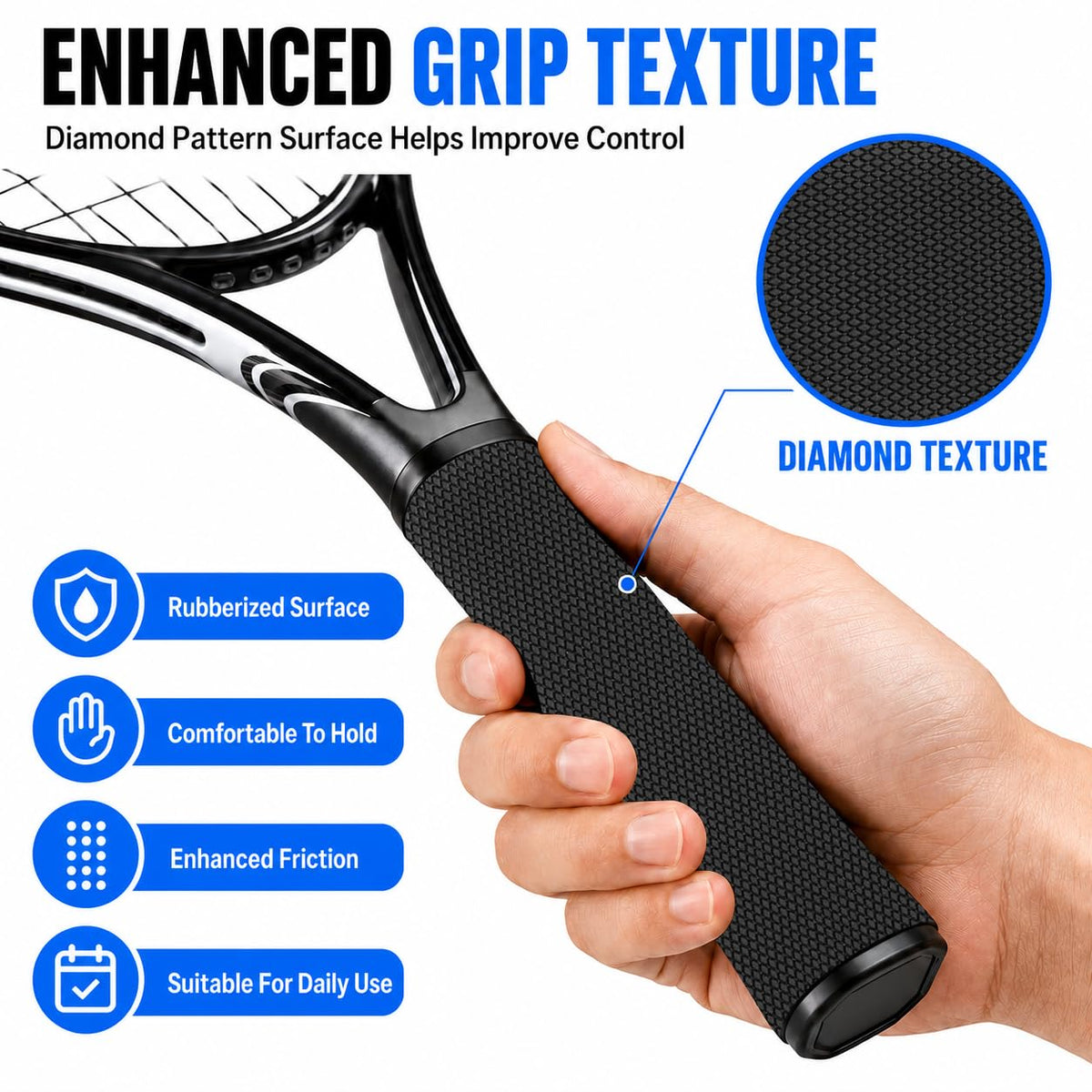Rubber Grip Tape 4 Inch x 16.4 Ft, Non Slip Adhesive Handle Wrap