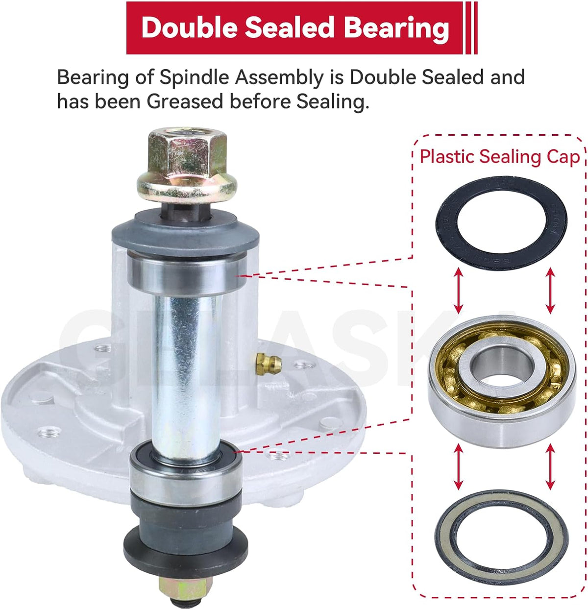 GELASKA 2Pack AM136733 Spindle with UC26511 Pulley for John Deere X300 Z225