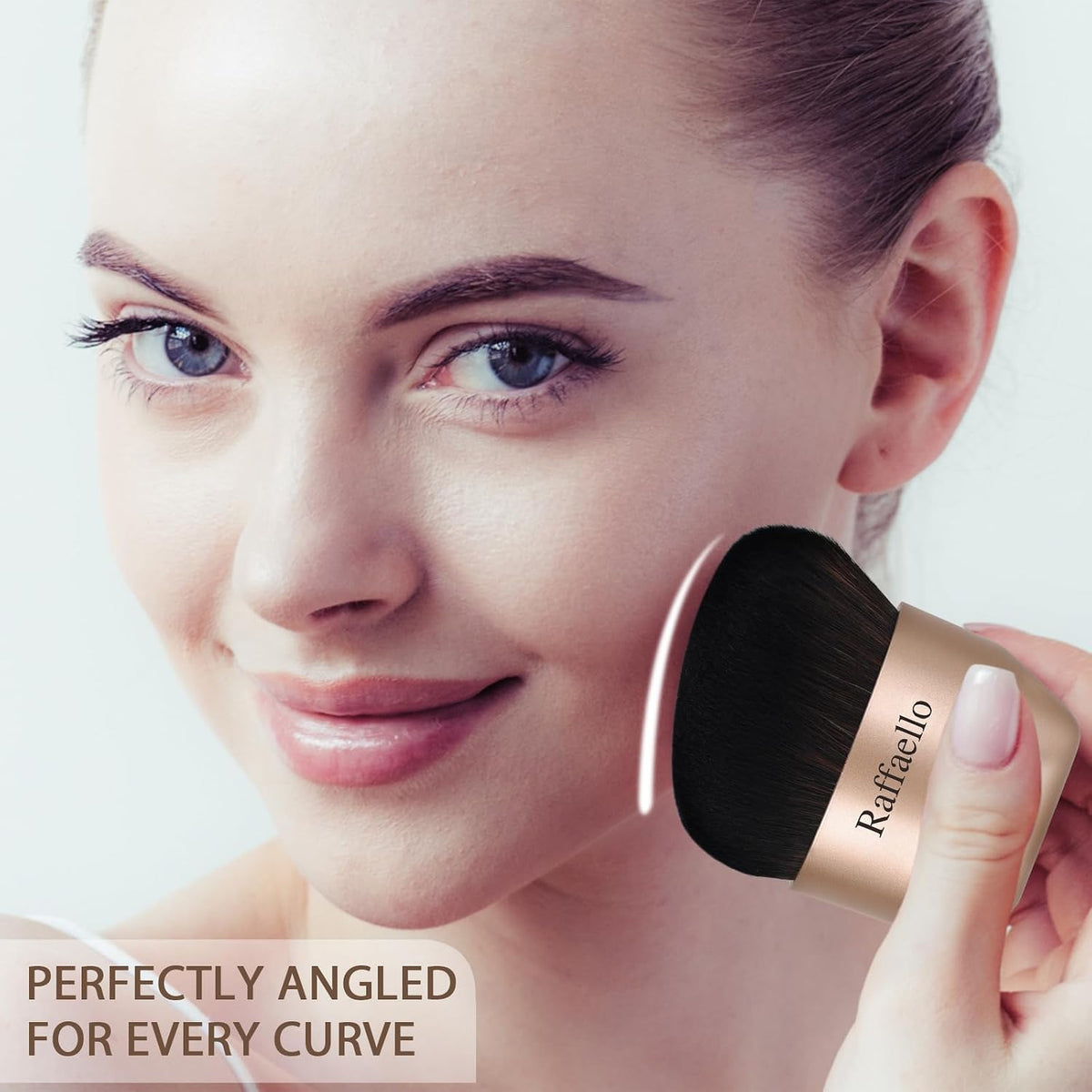 Angled kabuki Foundation Brush: Fast, Flawless Foundation - Dense Soft Bristles for Streak-Free Liquid, Cream &