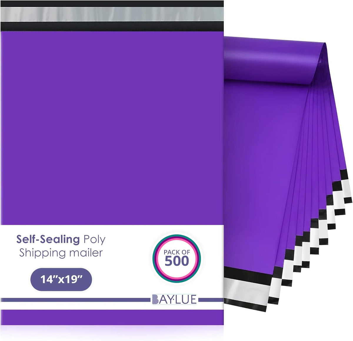 Purple Poly Mailers 14.5x19, Shipping & Mailing Bags, 500 Pack Bulk