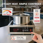 3500W Commercial Induction Cooktop, 220V Single Countertop Burner
