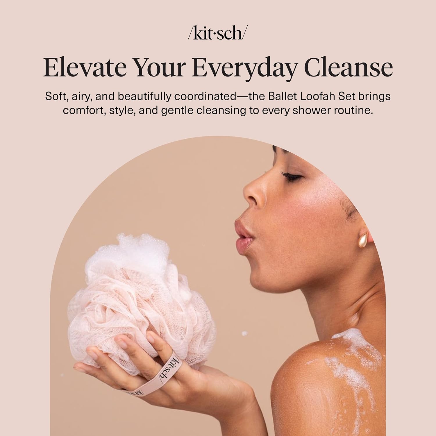 Shower Loofah – Soft Mesh Body Scrubber & Bath Sponge for Daily Gentle Cleansing – Durable Loofah for Men and Women