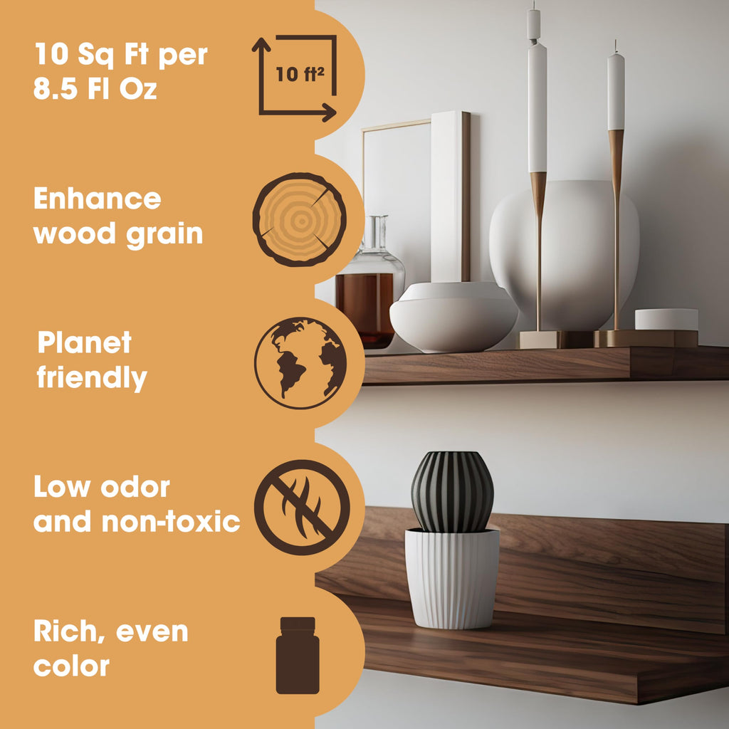Wood Stain, Water-Based & Fast Drying, Black