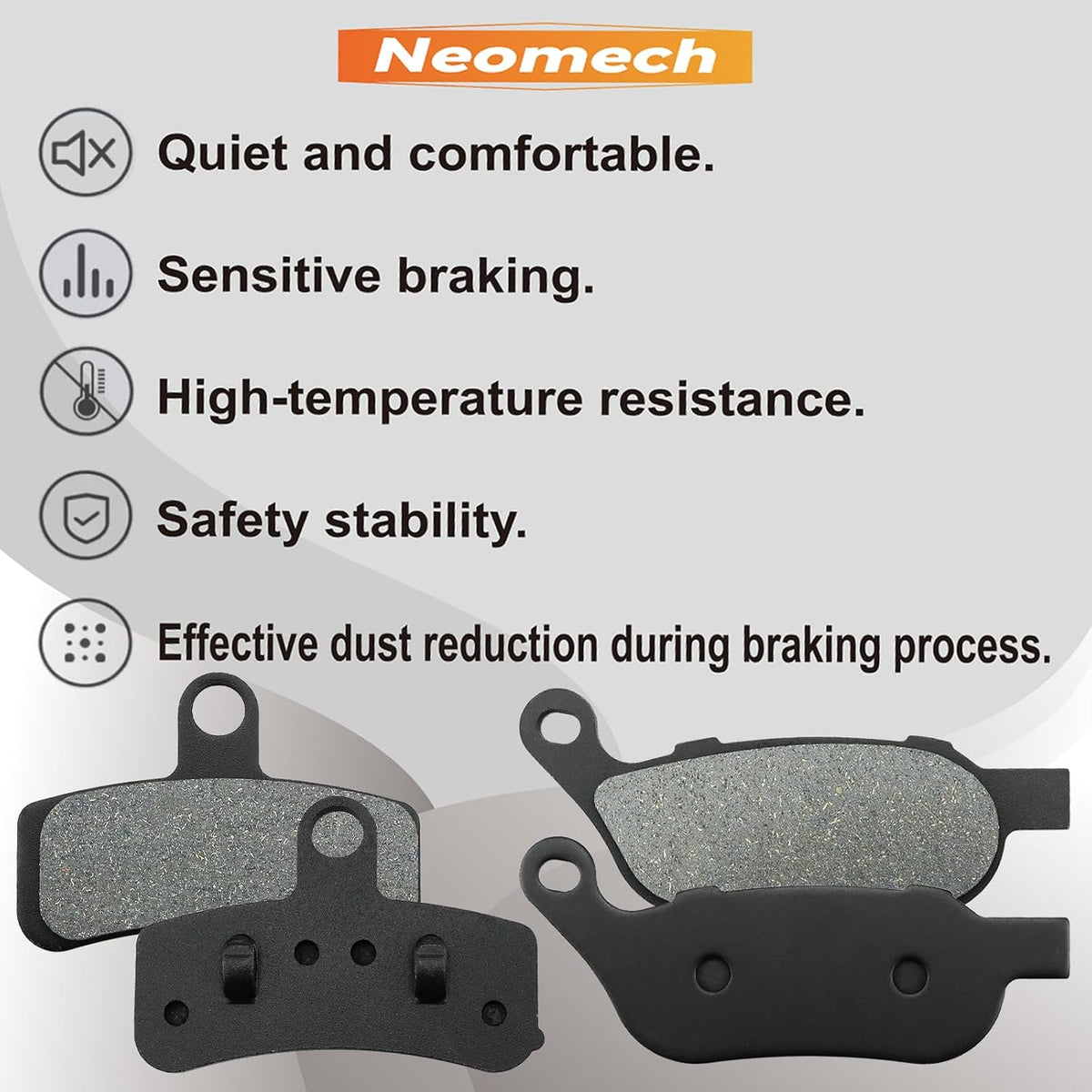 Front and Rear Brake Pads for Harley Davidson Fatboy Softail Deluxe Heritage Softail Classic Street Bob Softail Slim Dyna Wide Glide Softail Custom/Standard Super Glide Low Rider Night Train Rocker C