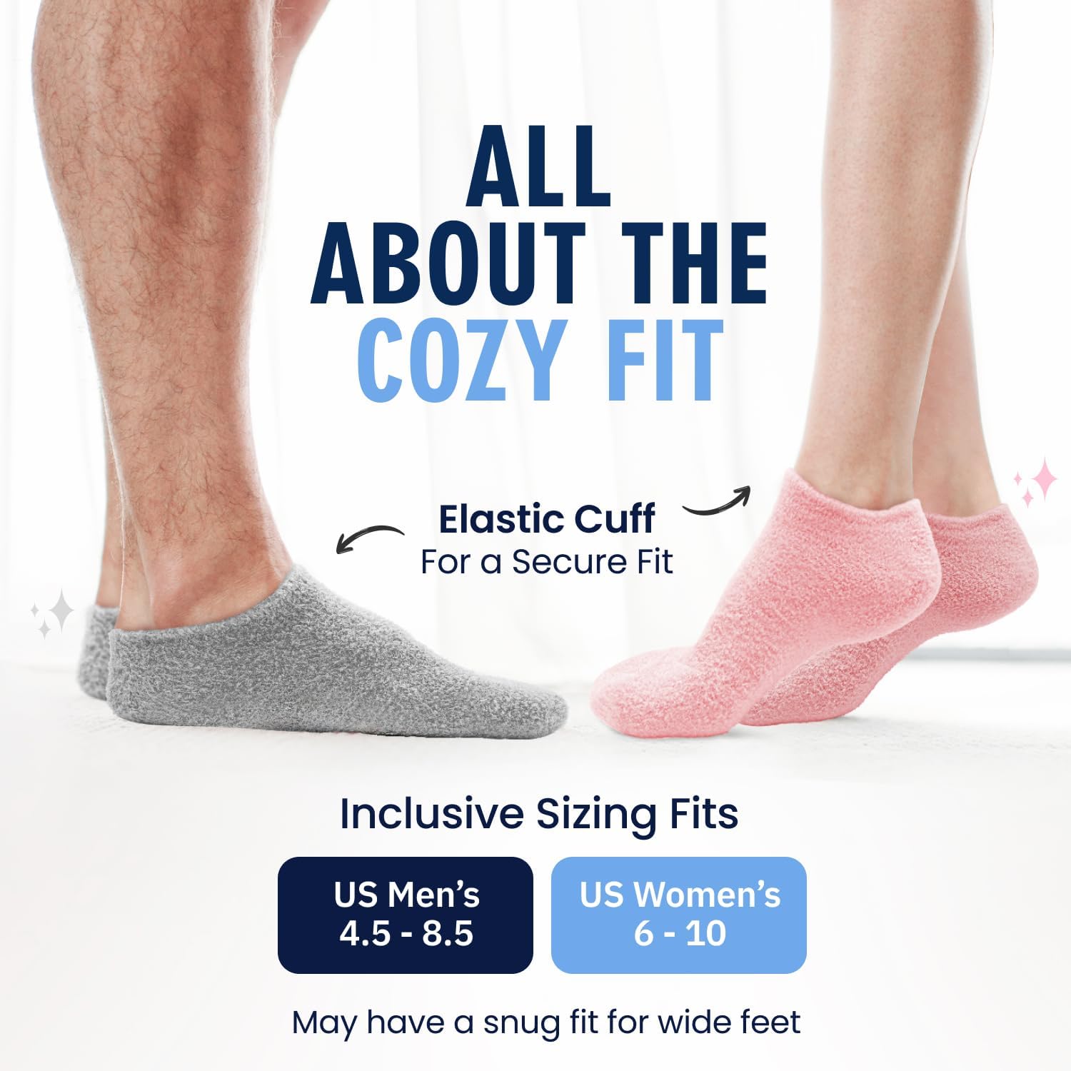 Moisturizing Gel Socks, Mellow Moon, 1 Pair | Full-Foot Gel Lining, Overnight Foot Care, Dry Feet and Cracked Heels
