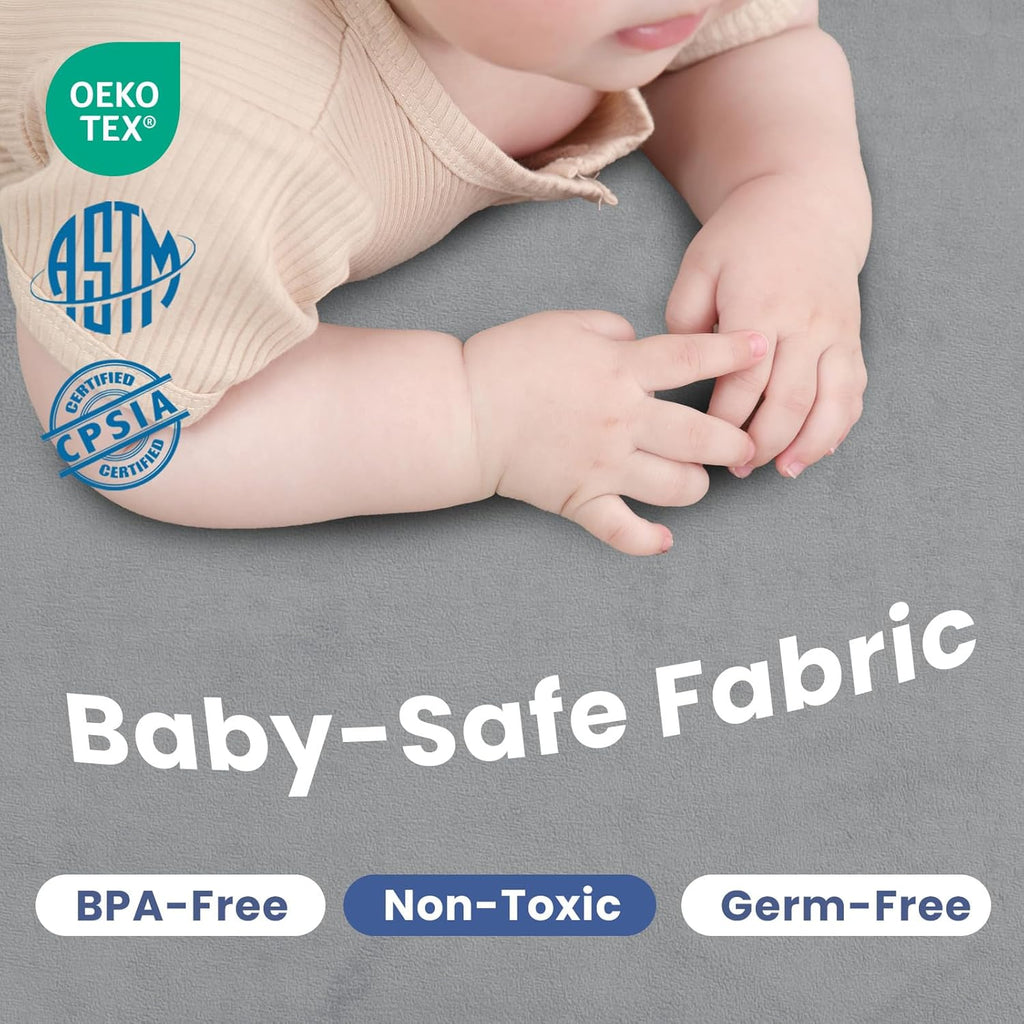 Ultra Soft Baby Play Mat for Floor,1.3" Thick Elasti-Foam 50x50 Playpen Mat for Toddlers Infant kids,Non-Slip Backing