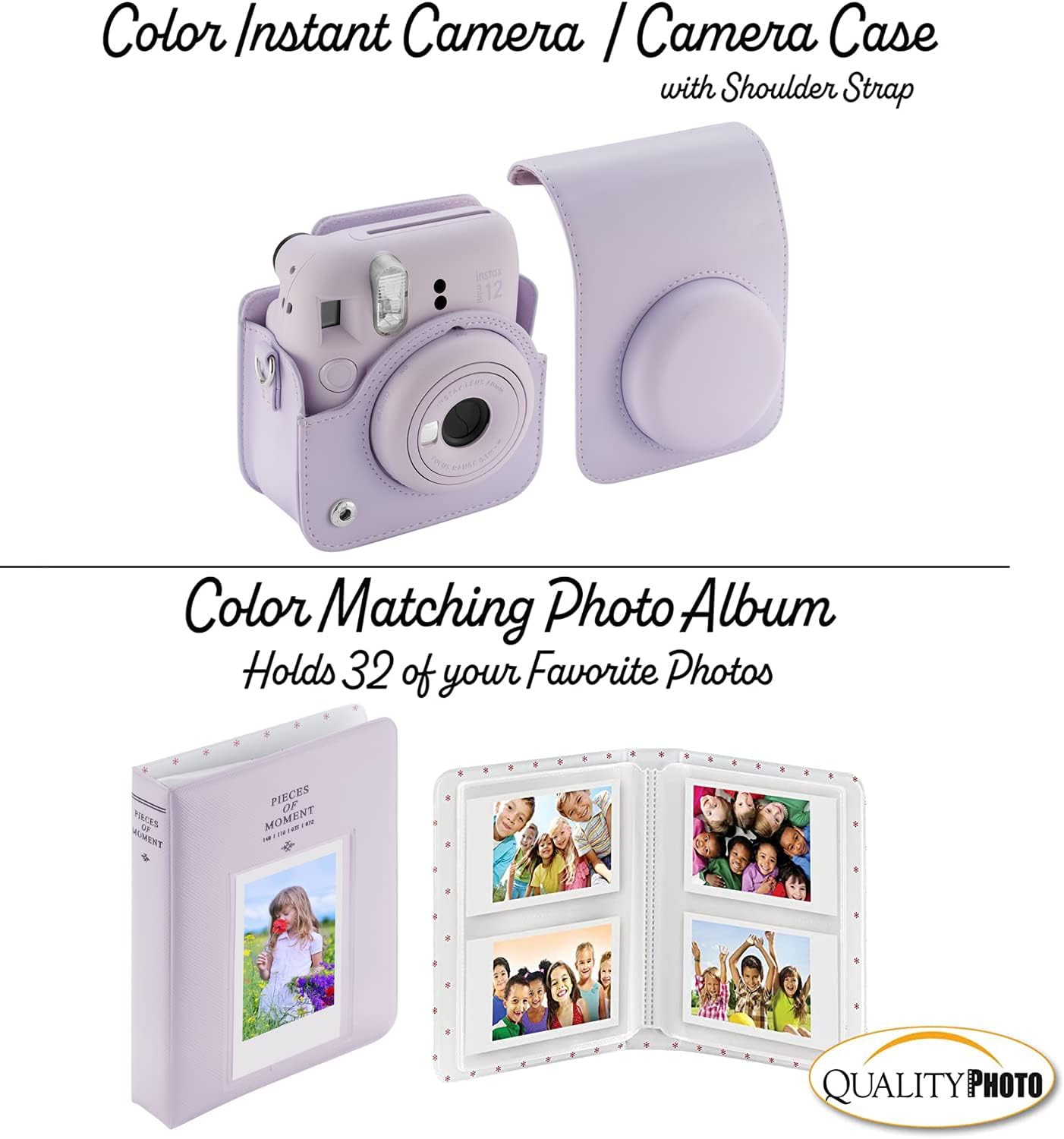 Instax Mini 12 Instant Camera + 60 Photo Prints + Accessories, Lilac Purple