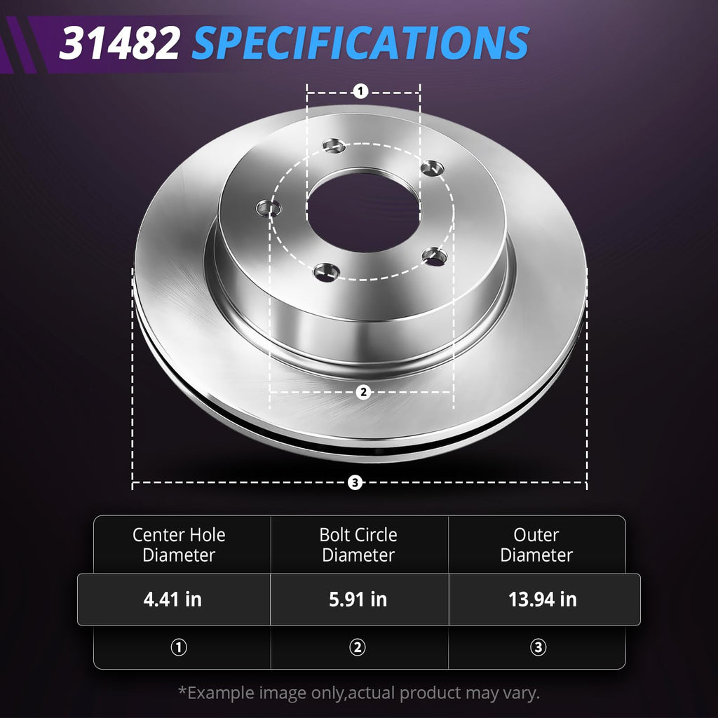 AUTOSTEADY 13.94" Brake Kit Front Compatible with 2008-2022 Toyota Sequoia