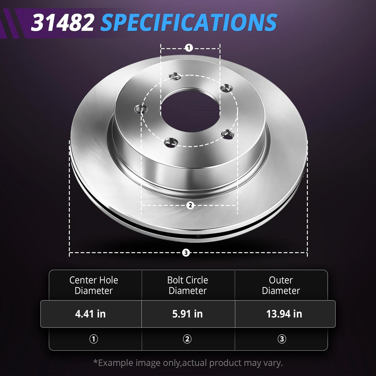 AUTOSTEADY 13.94" Brake Kit Front Compatible with 2008-2022 Toyota Sequoia