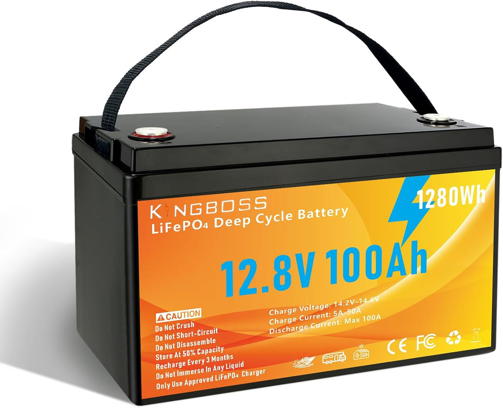 12V 100Ah LiFePO4 Battery Deep Cycle Lithium Battery for RV, Solar | 100A BMS, 15000 Cycles, Low-Temp Protection