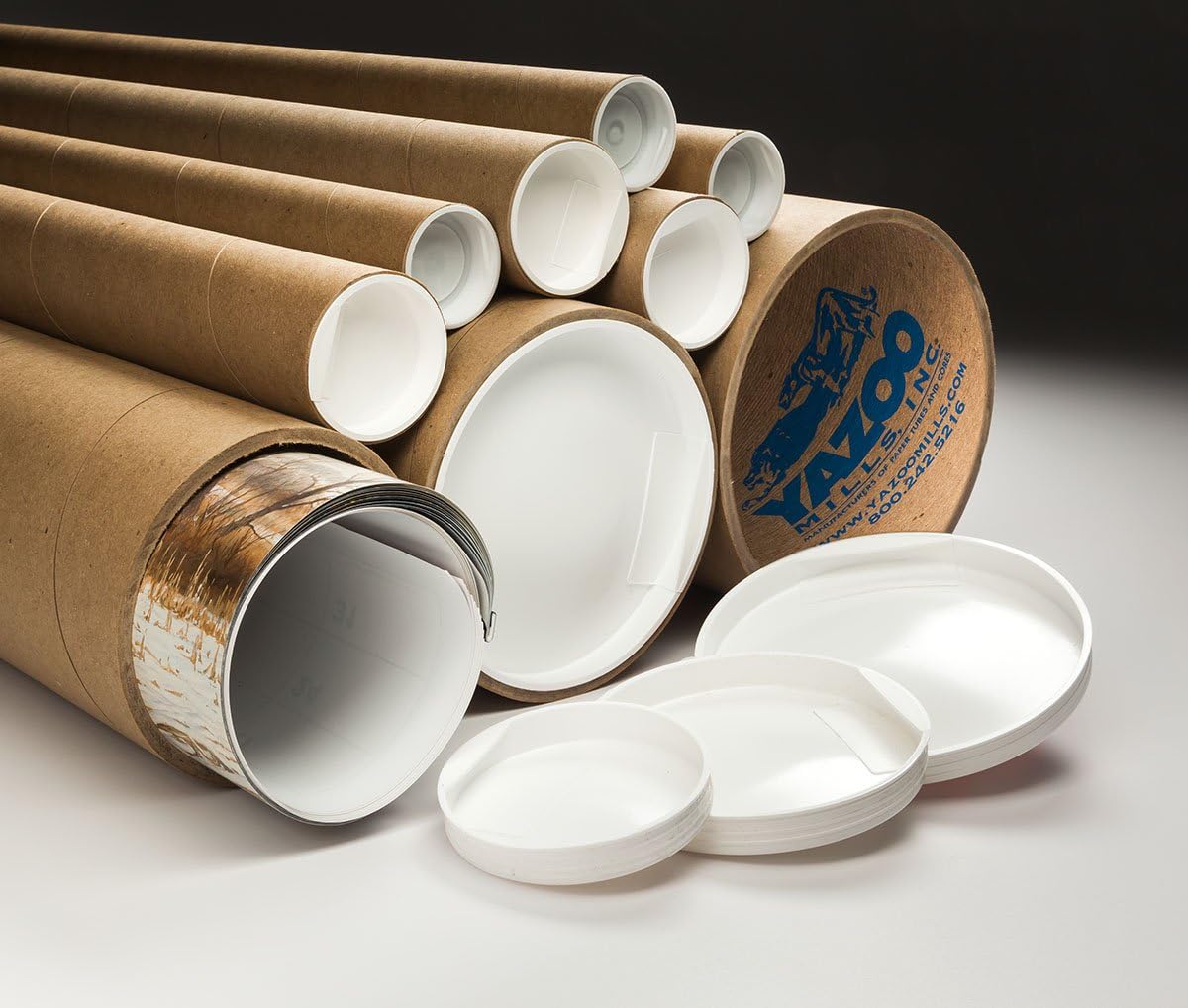 4" x .150 x 24 Heavy Duty Kraft Mailing Tubes with Plugs (Pack of 10)