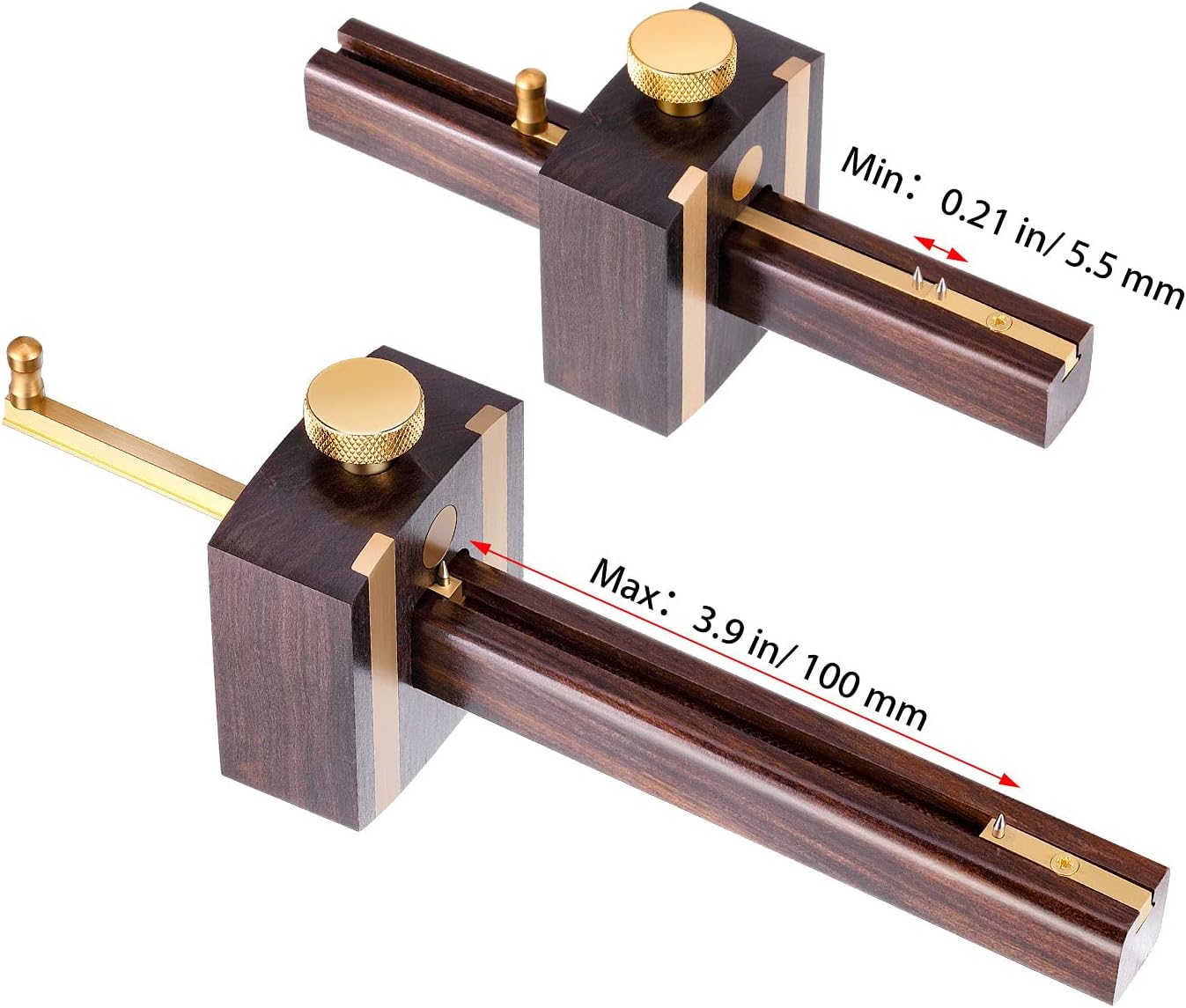 Mortise Gauge Woodworking Marking Gauge Ebony Mortise Square Gauge 6.4 Inches Sliding Mark Scraper Marker Measuring