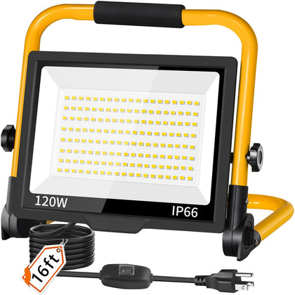 14400LM LED Work Light with 16FT Cord & Switch, IP66 for Garage Workshop