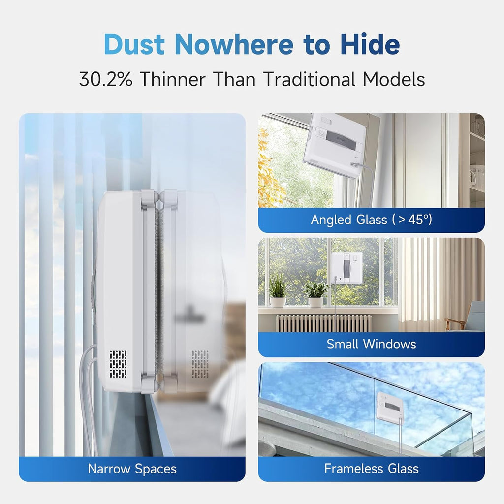 W5 Compact Window Cleaning Robot with 4 Ultrasonic Water Sprays