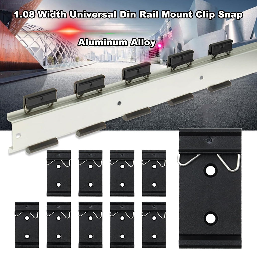 CNQLIS 10PCS DIN Rail Mounting Clip, 1.02" Aluminum for 35mm Rail