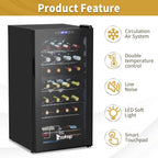 28-Bottle Dual Zone Compressor Wine Cooler, Freestanding Mini Fridge