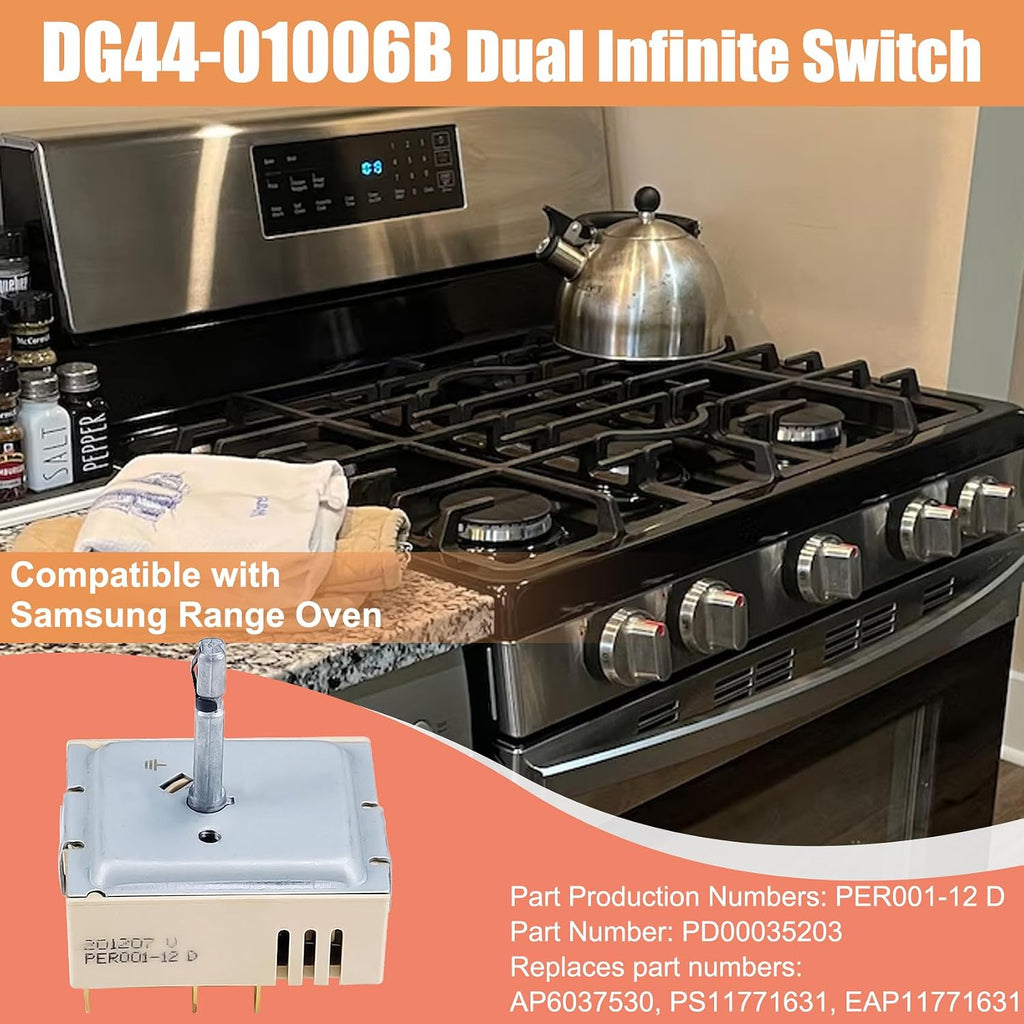 DG44-01006B PER001-12D Dual Infinite Switch Compatible with Samsung Range