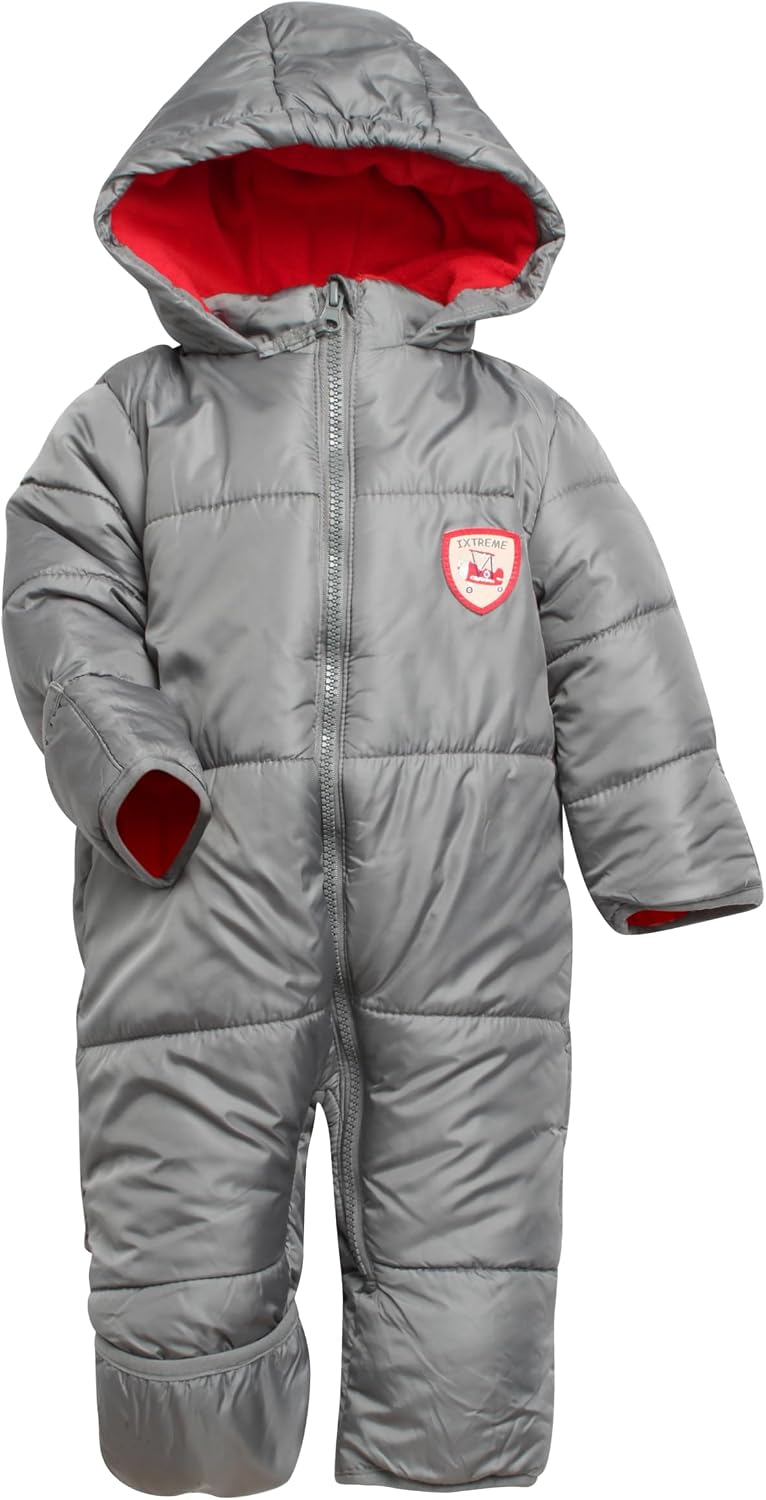 Baby Boys Insulated Fleece Bunting Infant Snowsuit | Warm Wind and Water Resistant Outerwear, Cozy Coverall for