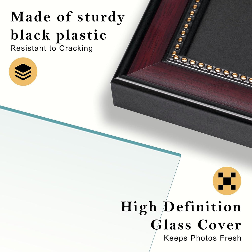 Diploma Frame 8.5 x 11 with Black over Gold Mat or Display 11x14 Diploma Frame 11x14 without Mat, High Definition