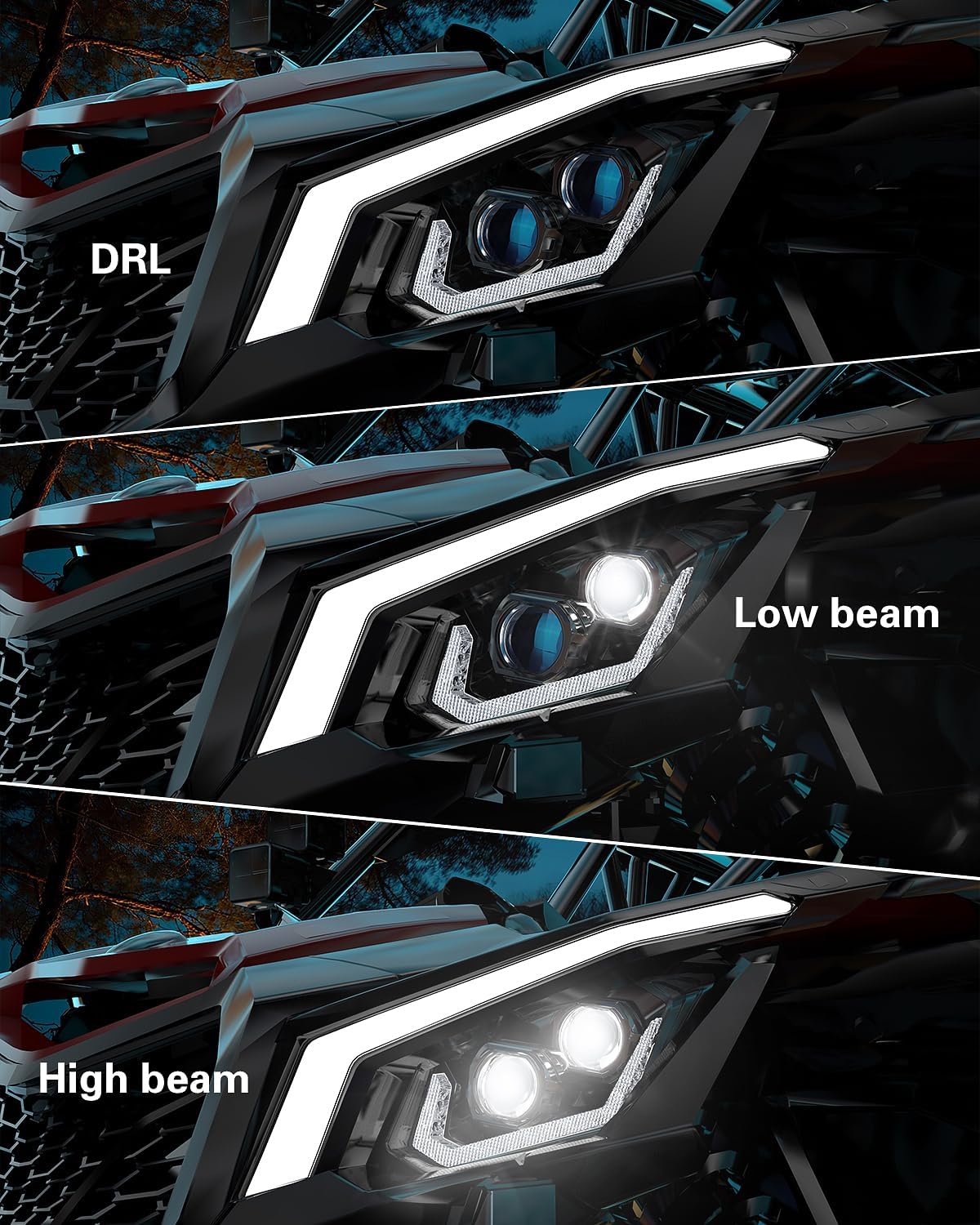 M MIBAHE 600% Brighter LED Headlights with DRL DOT Approved Compatible with Can-Am Maverick X3 Max XDS XRS R Turbo DPS 2017-2025, Replacement Part 710004658, 710004659