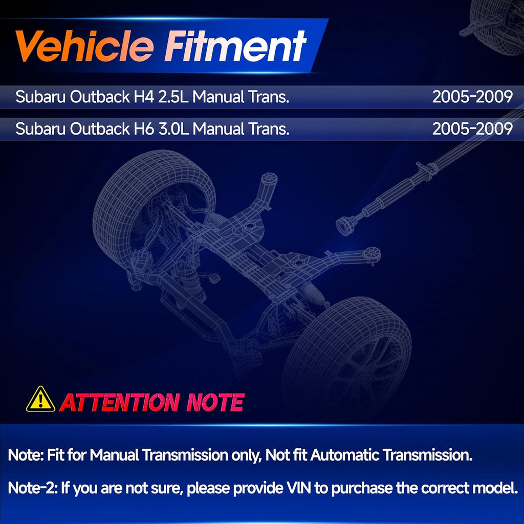 936-950 Rear Drive Shaft Prop Shaft Driveshaft Assembly Fit for Subaru Outback 2005 2006 2007 2008 2009 [Manual Transmission], Replace# 27111AG14A
