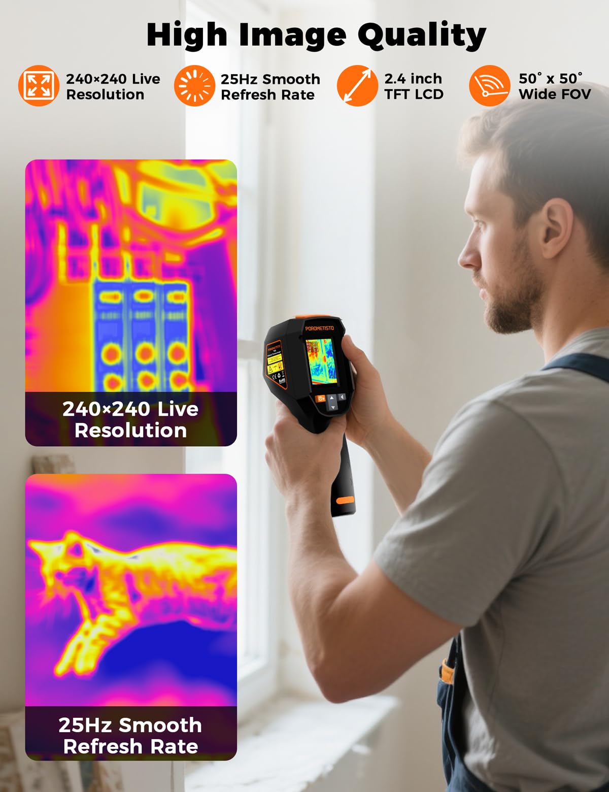 TI01 Thermal Camera,240x240 IR Resolution Thermal Imaging Camera