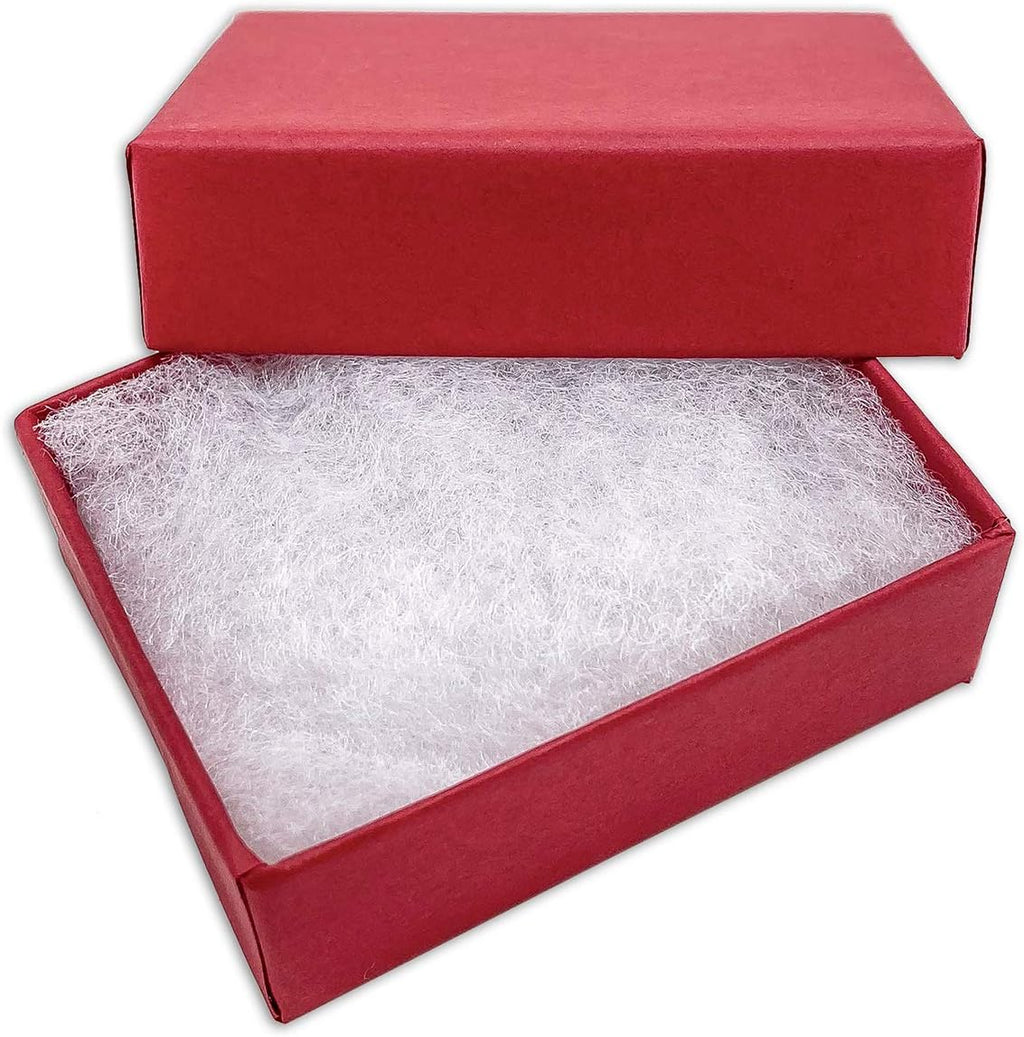 TheDisplayGuys 25 Cardboard Jewelry Gift Boxes with Inserts - Matte Red