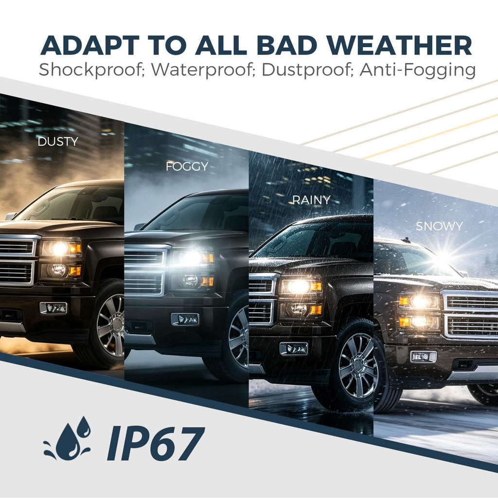 Projector Headlights Assembly with Bulbs for 2014 2015 Chevy Silverado 1500, OE Style Halogen Projector Front Lights