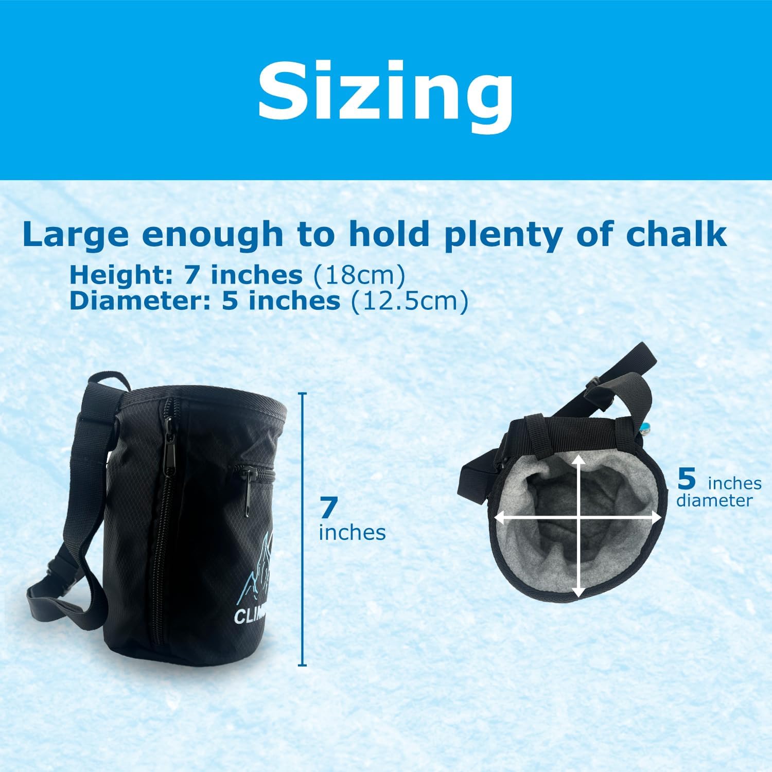 Chalk Bag + Ball for Rock Climbing, Bouldering, Top Rope | Climb On