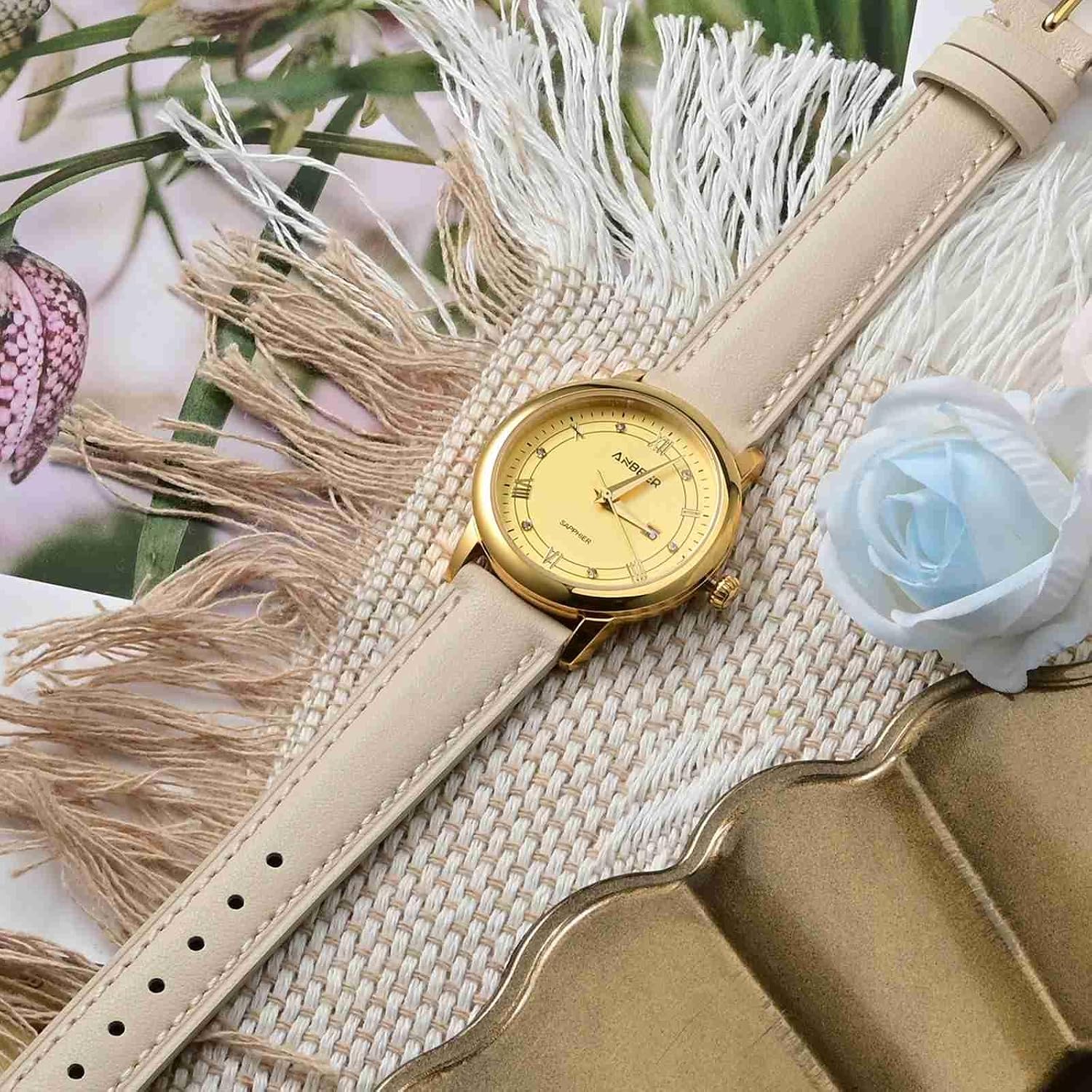 Flat Thin Elegant Genuine Leather Watch Strap,Quick Release Replacement Watch Band for Women,Band Size 12mm 14mm 16mm