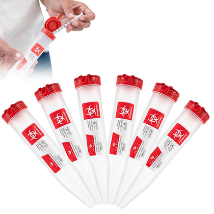 Sharps-Shuttle - Single Use Travel Sharps Container for Needles Syringes - Portable Small Sharp Containers with