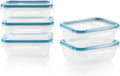 Plastic Total Solution 5-Pack (3-Cup) Food Storage Containers Set, Leakproof & Airtight Plastic Locking Lids