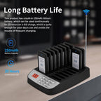 Restaurant Pager System, Wireless Guest Customer Service Calling System, 10 Pagers and 16 Charging Slots, Buzzer