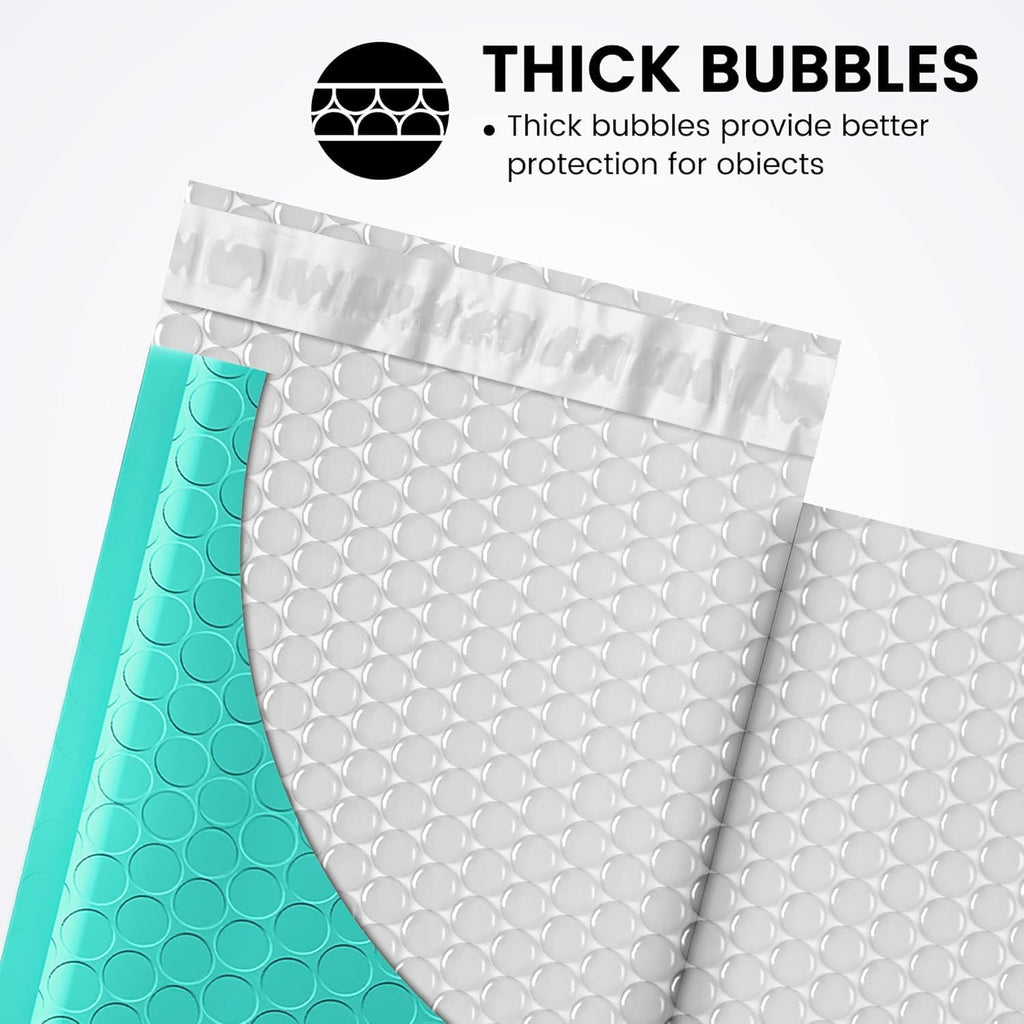 Bubble Mailers 4x8" Teal 200 Pack Padded Envelopes Usable Size 4x7"