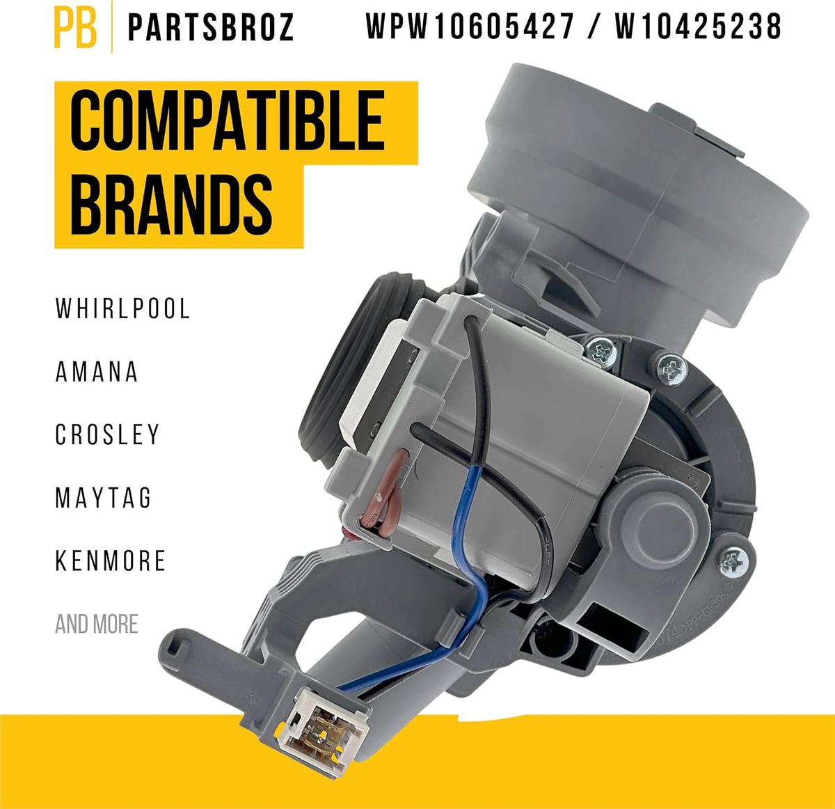Washer Drain Pump for Whirlpool WFW87HEDC1
