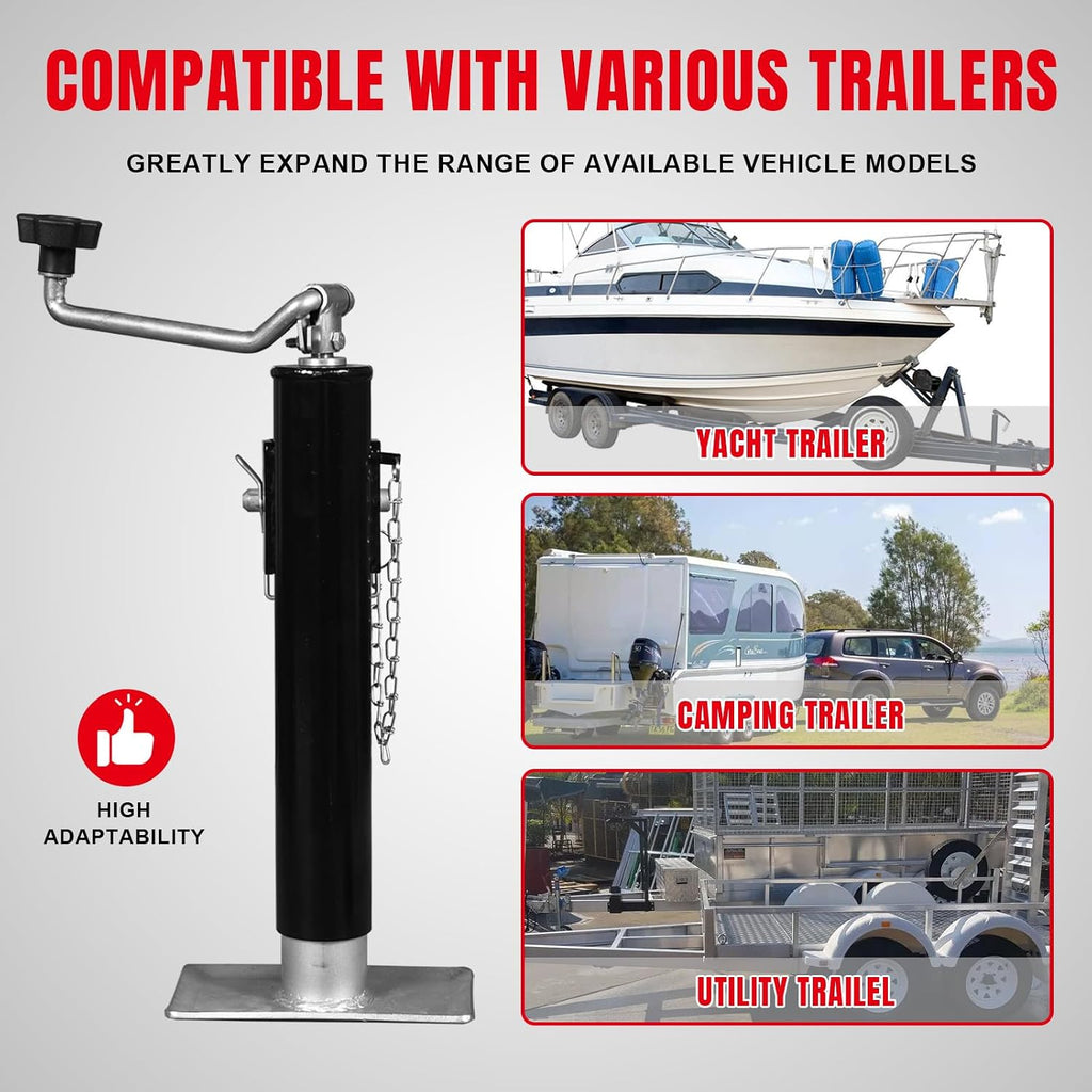 2000 LBs Capacity Weld on Pipe Mount Swivel Trailer Jack, ATR39003R