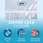 2"x8" Zip Bags, 100 Pack, 2 Mil, Reclosable for Incense, GPI