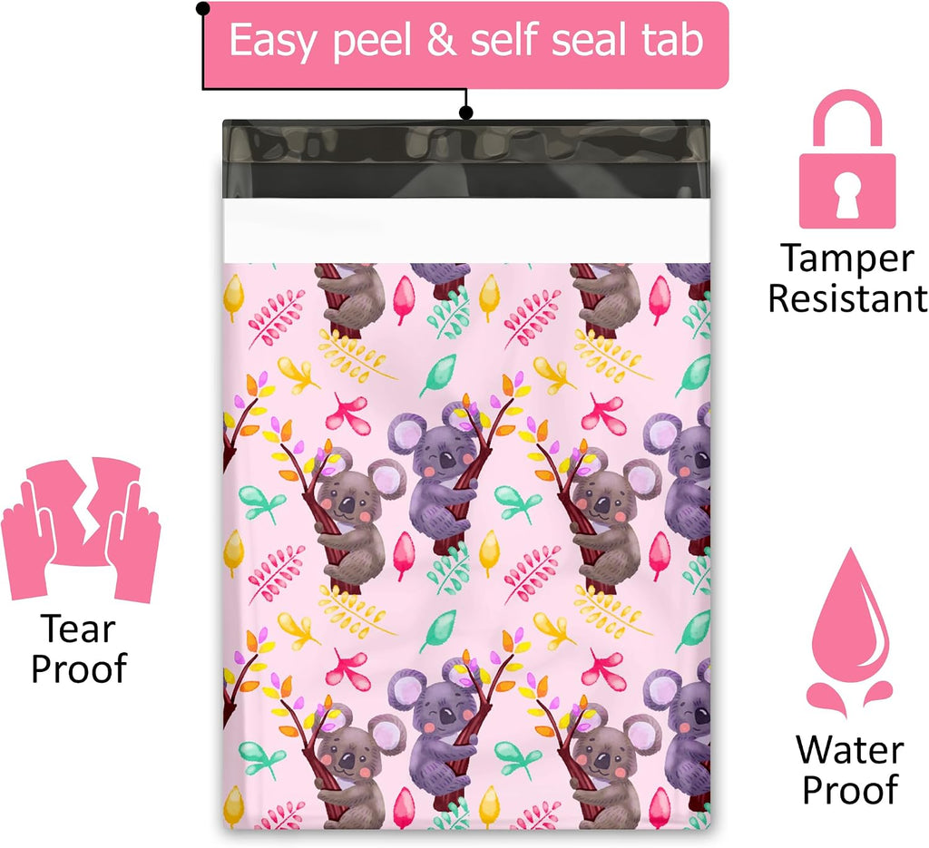 10x13 (100) Koala Designer Poly Mailers Shipping Envelopes Premium Printed Bags