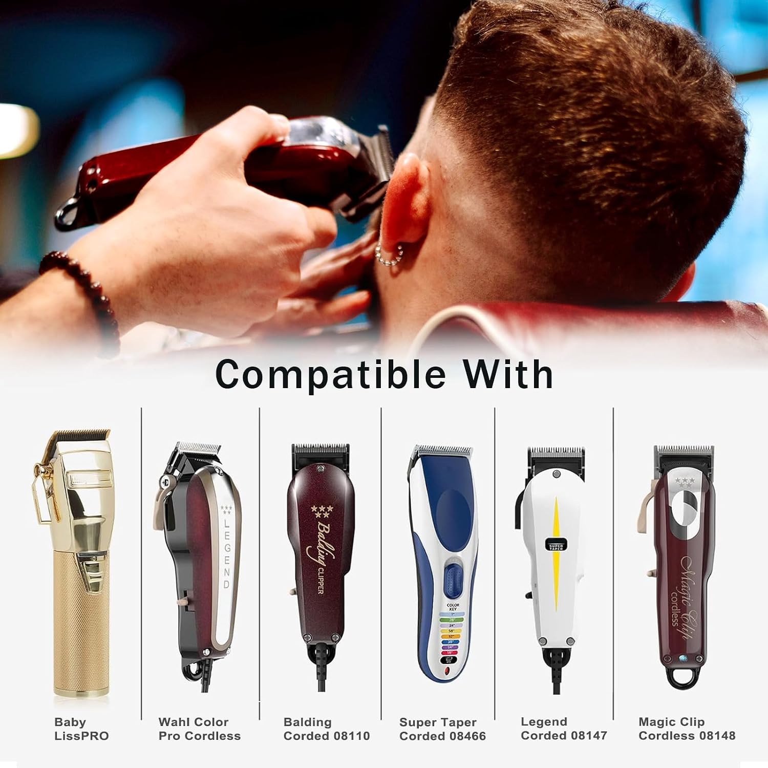 Professional for Wahl Clipper Guards Set, 10 Pcs Coded Cutting Guides #3170-400- 1/16” to 1” Compatible with All Wahl