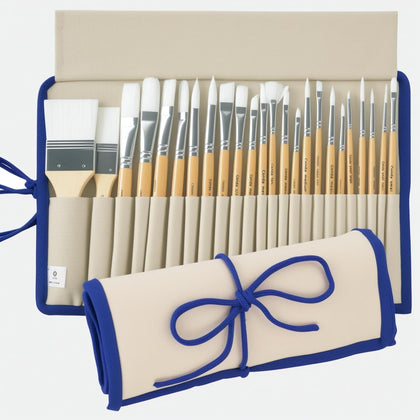 Paint Brushes Set of 24 Different Shapes Professional Painting Brushes for Oil, Acrylic Canvas and Watercolor